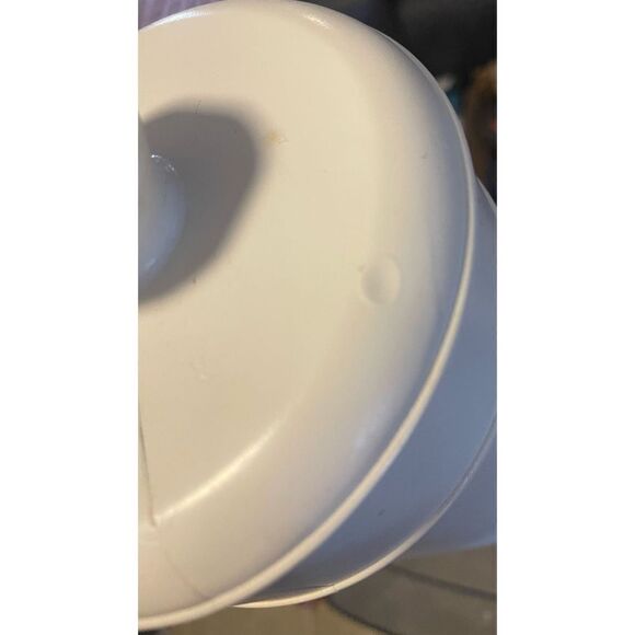 VTG Blow Mold Toliet Paper Roll Storage Holder White w/ Long Stem Tulip MCM - Picture 7 of 7